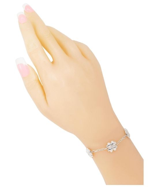 DEVATA White Five Clover Heart Chain Bracelet