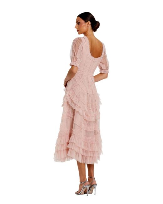 chiffon cocktail dresses for weddings Zapaka Women Light Green Ruffled Long Bridesmaid Dress with Sleeves Chiffon A Line V-Neck Wedding Guest Dress, Light Green / US4