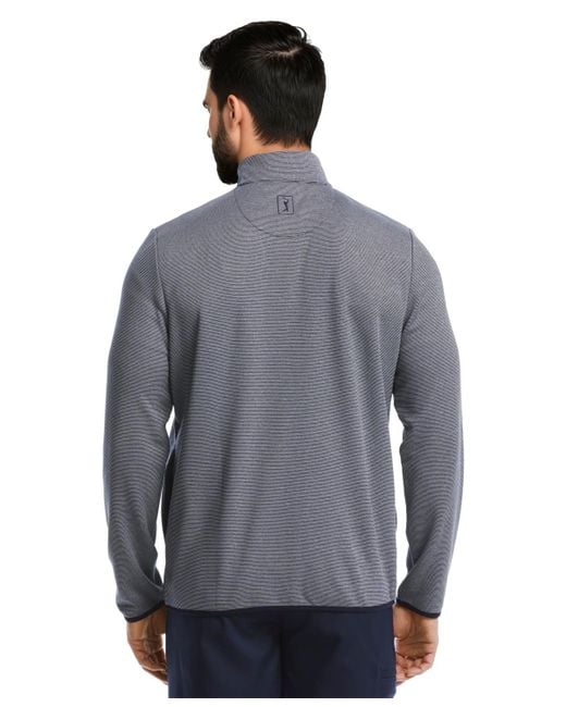 PGA TOUR Gray Horizontal Fleece Full-zip Sweatshirt for men