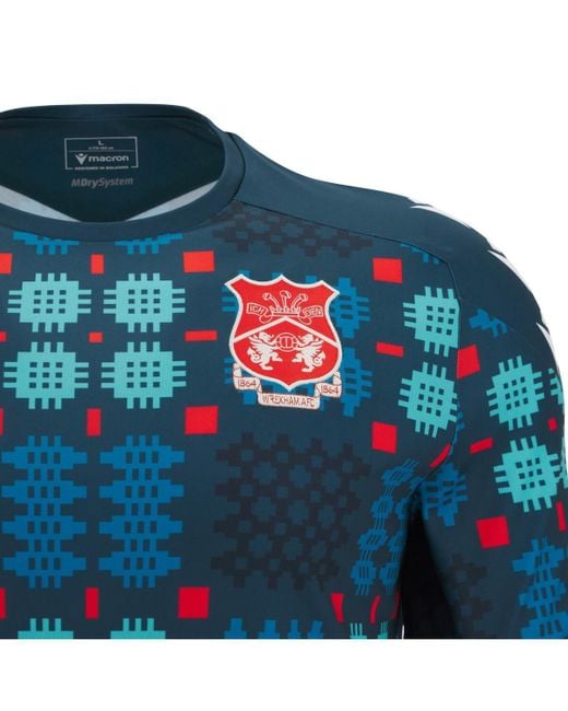 MACRON Blue Wrexham Warm-up Jersey for men