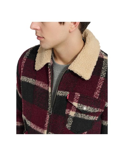 Levi's Brown Plaid Full-zip Depot Jacket for men