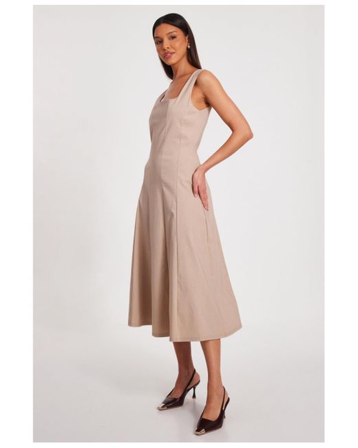 Quiz Natural Bengaline Panel Detail Fit/flare Maxi