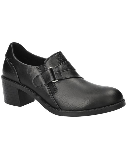 Easy Street Black Lavelle Comfort Block-heel Slip-on Shooties