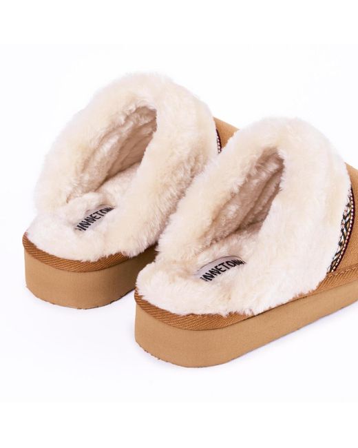 Minnetonka Brown Corie Suede Scuff Slippers