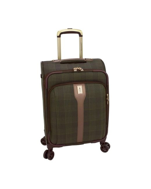 London Fog Green Brentwood Iii 20" Expandable Spinner Carry- On Soft Side, Created For Macy's