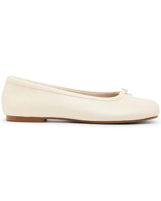 Steve Madden White Calico Split-toe Ballet Flats