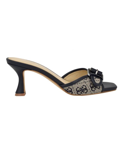Guess Metallic Dista Buckle Kitten Heel Sandals