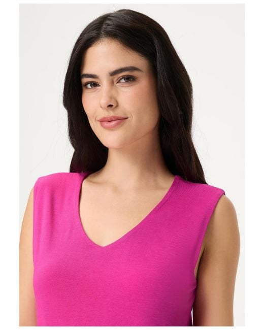 Olsen Pink Sleeveless Shell