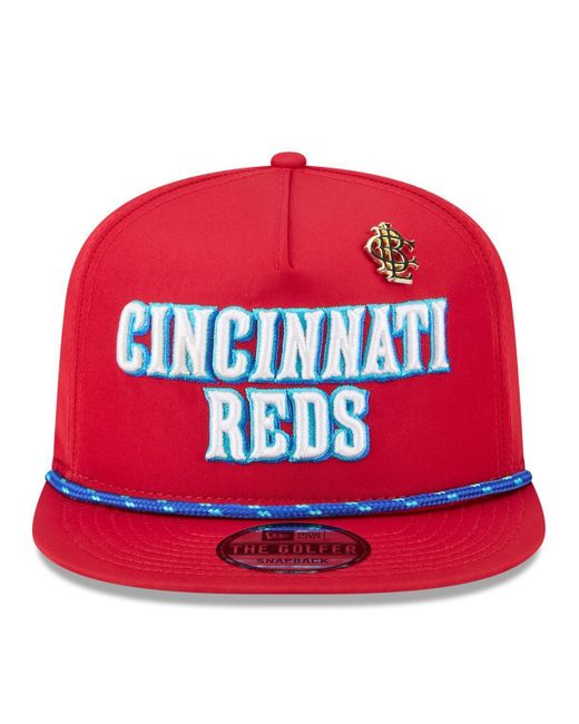 KTZ Red Cincinnati S 2025 Big League Chew Golfer Snapback Hat for men