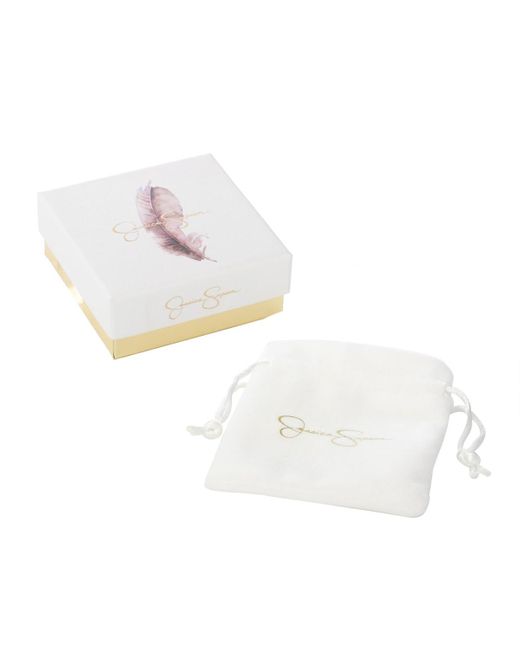 Jessica Simpson Metallic Turquoise Stone Ornate Heart Earrings