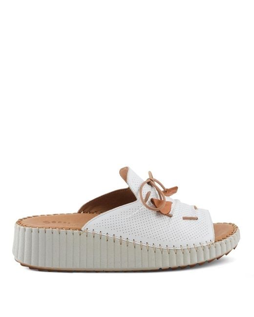 Spring Step White Nevelle Slides