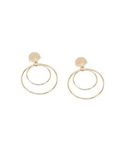 SOH White Circular Drop Earrings