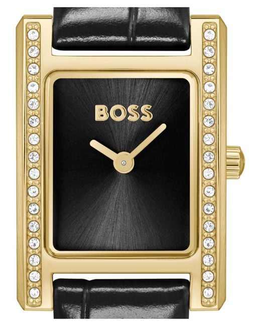 Boss Metallic Lucy Precious Rectangular Watch, 18.5Mm