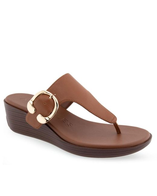 Aerosoles Brown Izola Wedge Sandals