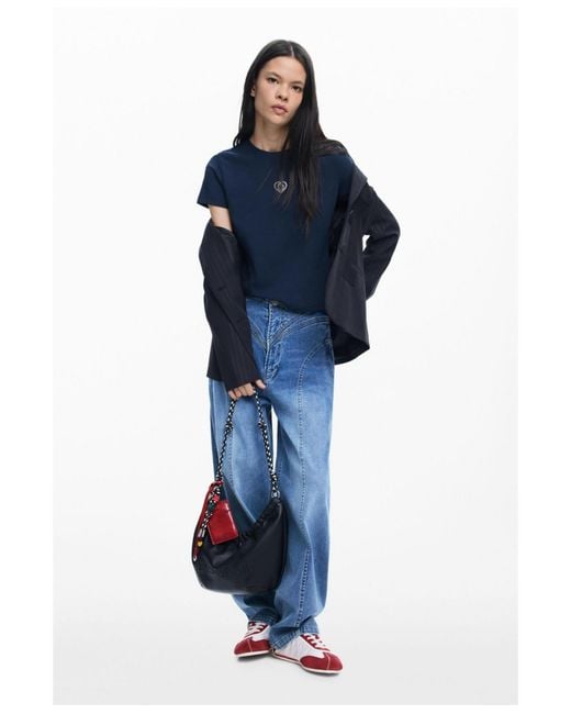 Desigual Blue Basic Logo T-shirt