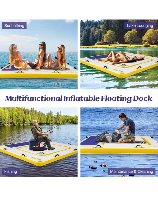 Skonyon Yellow 8 Ft X 8 Ft Inflatable Dock Platform