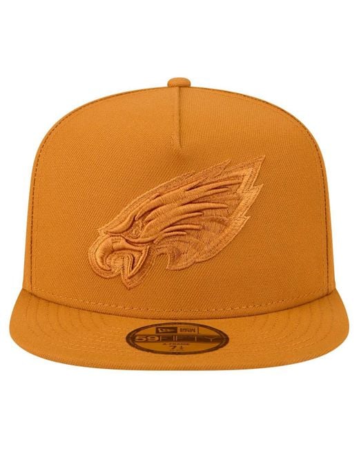 KTZ Orange Philadelphia Eagles Color Pack A-frame 59fifty Fitted Hat for men
