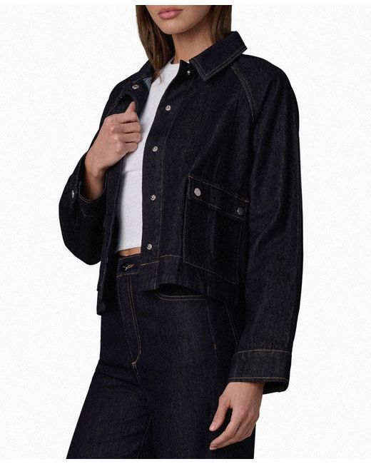Joe's Jeans Black Collared Patch Pocket Swing Jacket