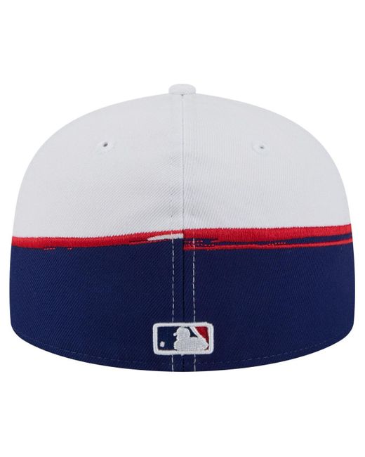 KTZ Blue Royal/white Texas Rangers Paint Stroke 59fiftyâ Fitted Hat for men