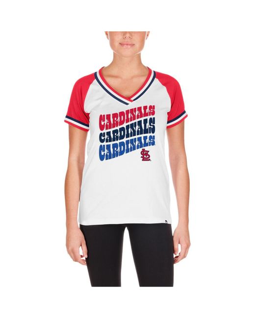 KTZ Red St. Louis Cardinals Jersey Double Binding Raglan V-neck T-shirt for men