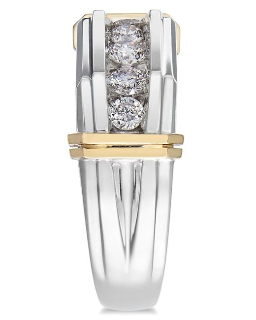 Macy's Metallic Men's Diamond Ring (1/2 Ct. T.w.) In 10k Gold And White Gold for men