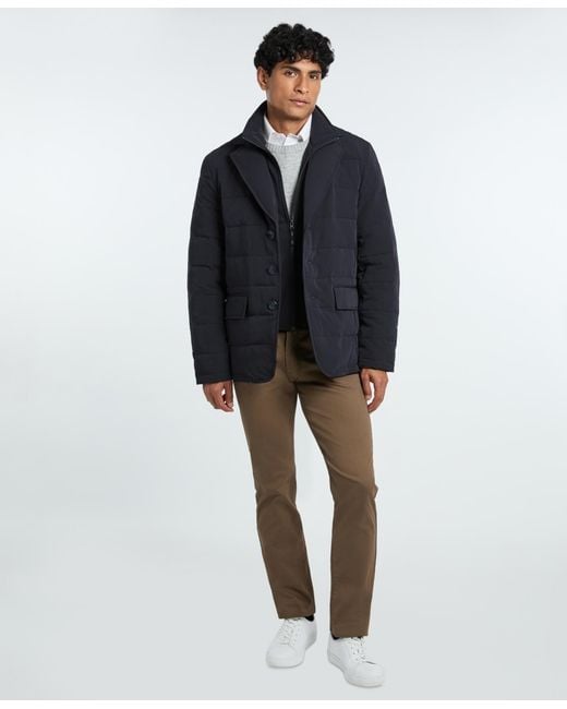 Ted Baker Blue Solid Quilted Puffer Blazer Jacket for men