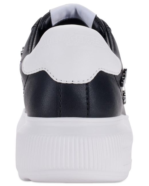 Karl Lagerfeld White Kenna Lace-up Low-top Embellished Sneakers