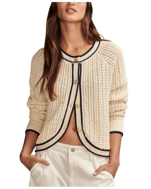 Lucky Brand Natural Button-front Textured Sweater Jacket