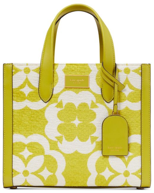 Kate Spade Manhattan Spade Flower Monogram Chenille Fabric Small Tote