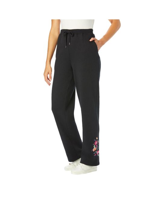 Woman Within Black Within Tall Better-fleece Pull-on Drawstring Sweatpants