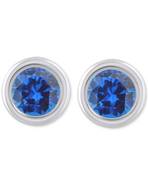 Macy's Blue Lab-created Opal Bezel Stud Earrings (1-1/5 Ct. T.w.