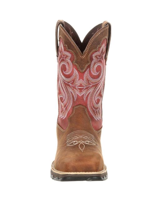 Durango Brown Lady Rebel Work By Waterproof Composite Toe Western Work Boot