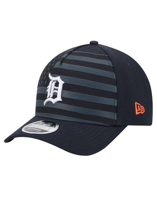 KTZ Blue Detroit Tigers American Flag 9forty M-crown A-frame Adjustable Hat for men