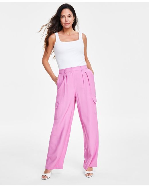 INC International Concepts Pink High-rise Cargo Pants