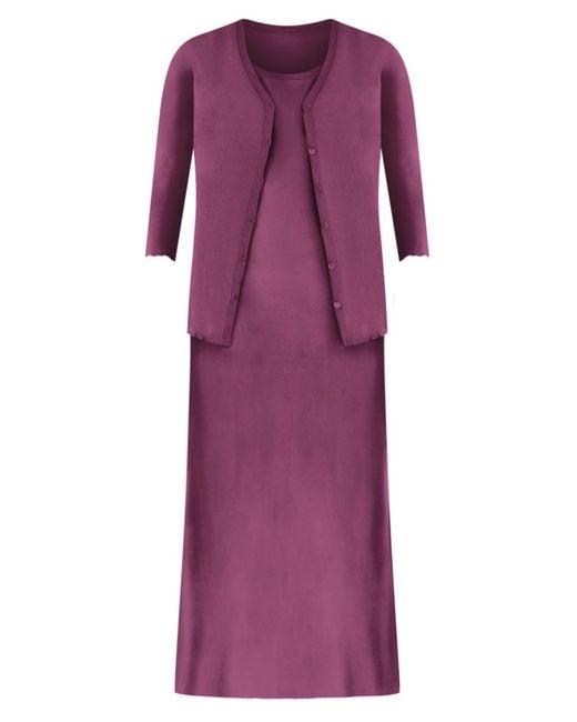 Woman Within Red Within Lettuce Trim Knit Jacket Dress