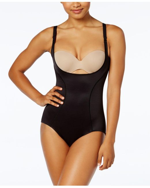 Maidenform Synthetic Firm Control Ultimate Instant Slimmer Open Bust  Bodysuit 2656 in Black | Lyst