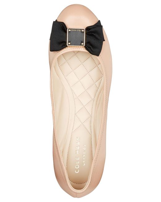 Cole Haan Rubber Tali Grand Bow Wedge Pumps in Nude (Natural) - Lyst