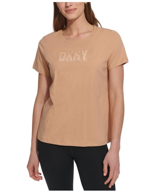 DKNY Black Sport Cotton Embellished-logo T-shirt