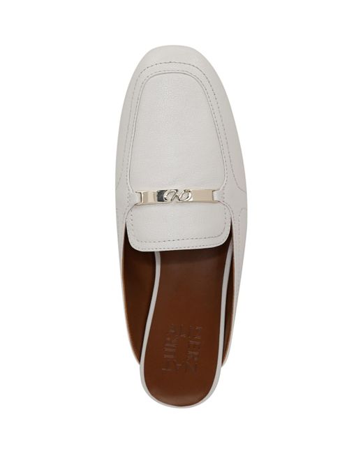 Naturalizer White Emerson Closed Square Toe Mule Loafers