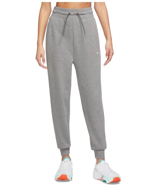 Nike Gray Dri-fit One French Terry High-waisted 7/8 joggers