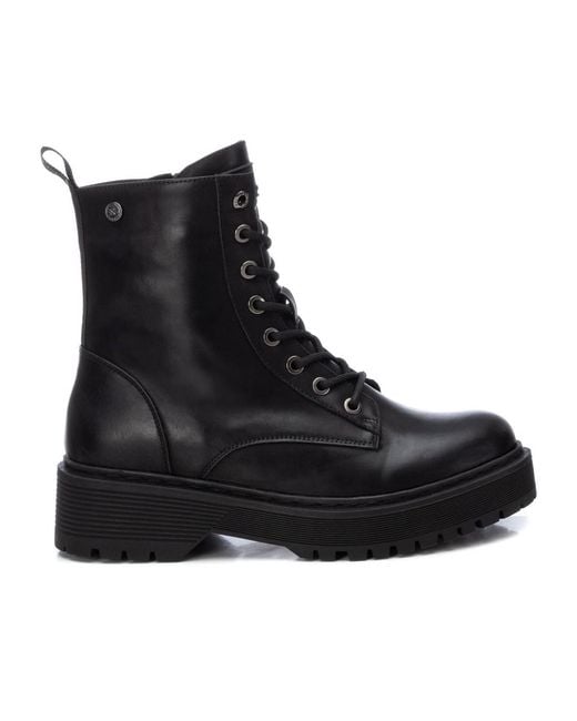 Xti Black Combat Booties By