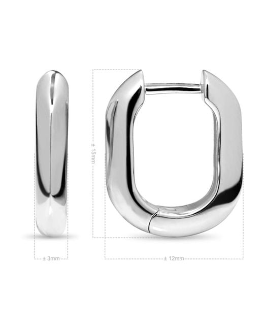 DEVATA Metallic Beveled Hoop Earrings
