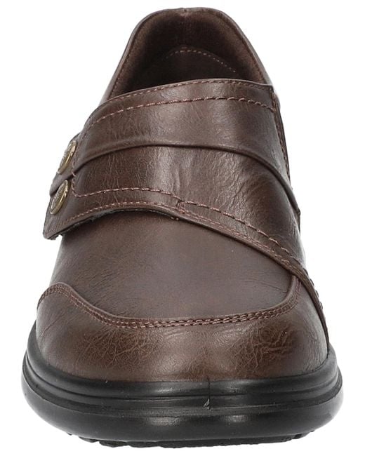 Easy Street Brown Joy Comfort Hook And Loop Flats