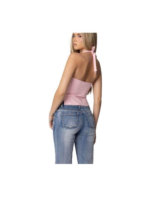 Edikted Pink Dara Halter Top