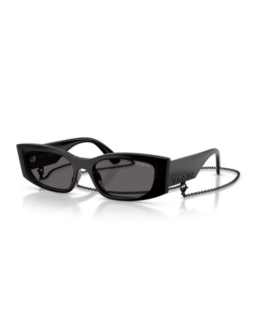 Vogue Eyewear Black Rectangle Sunglasses