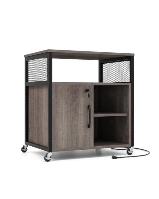 Gouun Black File Cabinet On Wheels