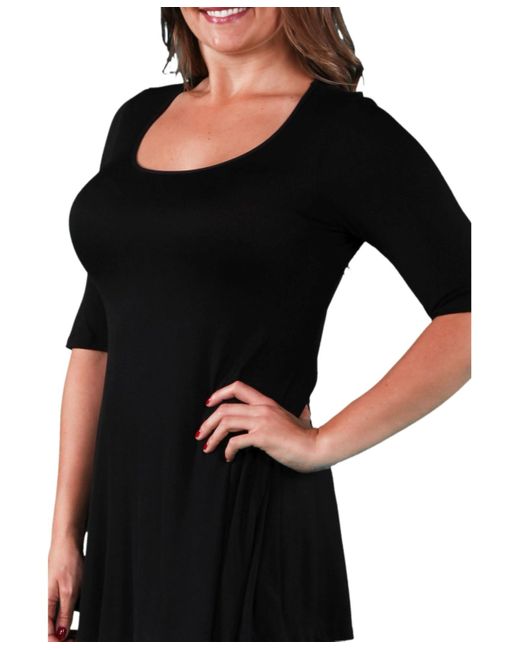 24seven Comfort Apparel Black Plus Size Tunic Top
