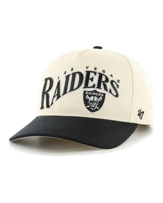 47 Brand White Khaki, Black Las Vegas Raiders Wave Hitch Adjustable Hat for men