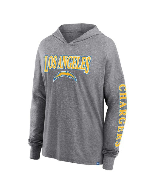 Fanatics Gray Los Angeles Chargers Classic Outline Pullover Hoodie
