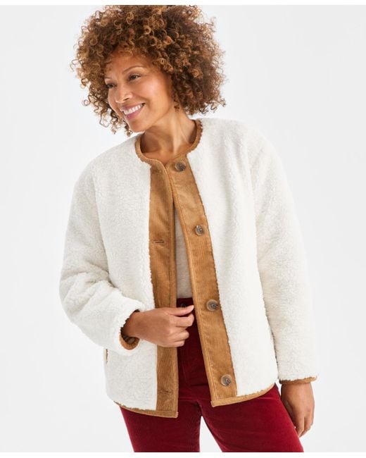 Style & Co. White Sherpa Jacket